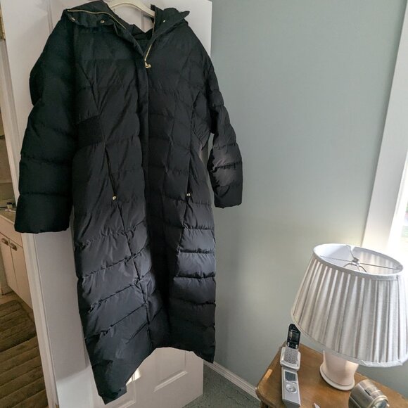 Cole Hahn SIgnature - Maxi Puff Coat with BIb and Hood - Size 2X Black NWT - Picture 1 of 5